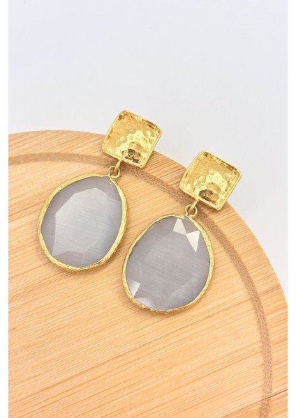 Secret And Stone No:1 Altın Kaplama Küpe