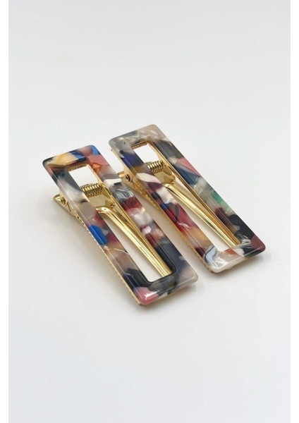 Kemik ve Metal Pens Toka No:8 Dikdörtgen