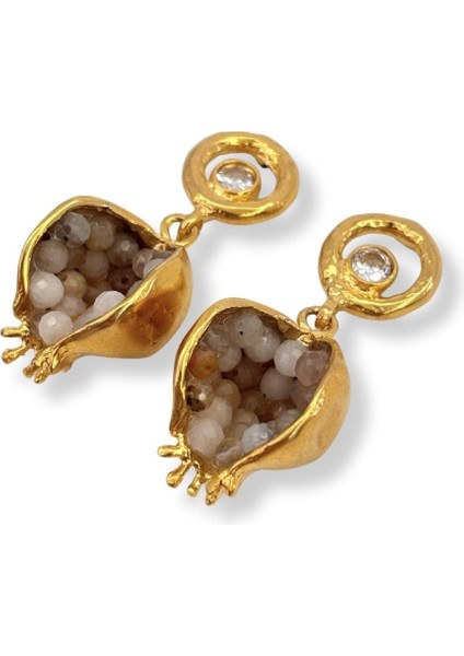 Stone Of Art No:2 Altın Kaplama Küpe modelleri