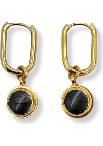 Noir Lune No:1 Altın Kaplama Küpe modelleri