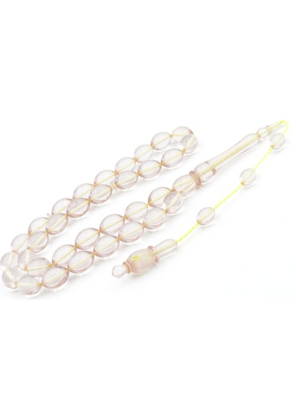 Hakan Turan Yapımı Beyzi Kesim Şeffaf Sıkma Kehribar Tesbih fiyatları