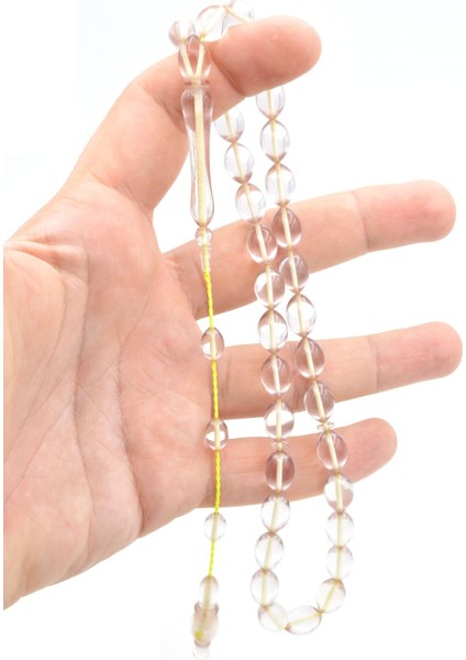 Hakan Turan Yapımı Beyzi Kesim Şeffaf Sıkma Kehribar Tesbih fırsatları