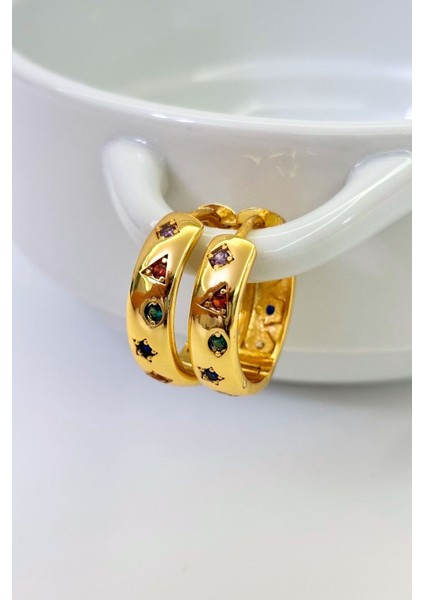 Mystic Flow No:2 Altın Kaplama Küpe