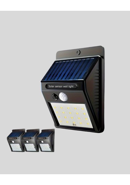 Solar Güneş Enerjili Hareket Sensörlü 4 Taraflı Bahçe Lambası – IP65 Su Geçirmez, 100 LED fırsatları