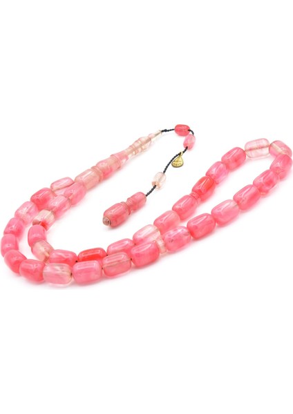 Hakan Turan Imzalı Kapsül Kesim Hareli Pembe Sıkma Kehribar Tesbih modelleri