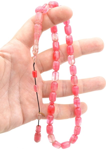 Hakan Turan Imzalı Kapsül Kesim Hareli Pembe Sıkma Kehribar Tesbih fırsatları