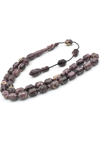 Hakan Turan Yapımı Uçlu Kapsül Kesim Hareli Mor Sıkma Kehribar Tesbih modelleri