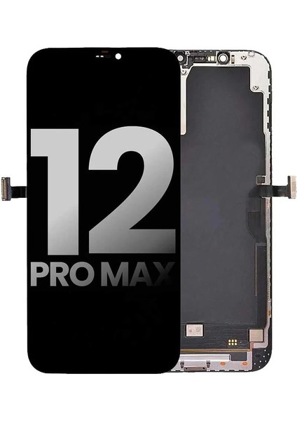 Apple Uyumlu iPhone 12 Pro Max LCD Ekran Dokunmatik Siyah Gx (Ltps)