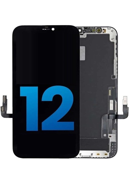 Apple Uyumlu iPhone 12 LCD Ekran Dokunmatik Siyah Tft Kalite