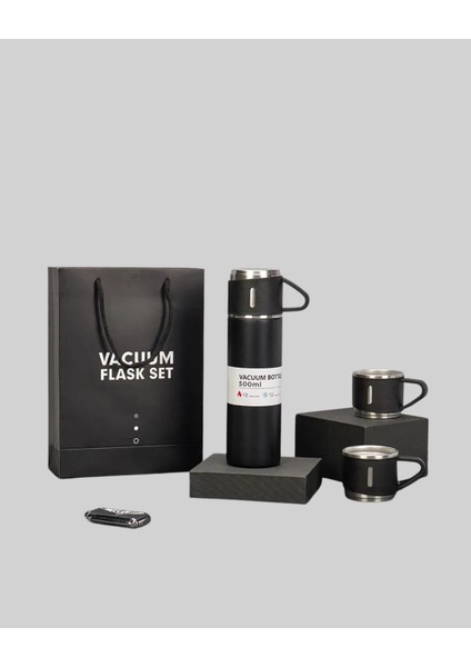 500 ml Isı Korumalı Çelik Termos ve Bardak Seti | Silikon Tabanlı, Şık ve Pratik fiyatları