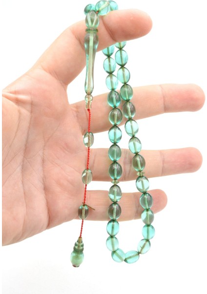 Hakan Turan Imzalı Beyzi Kesim Açık Mavi Sıkma Kehribar Tesbih fırsatları