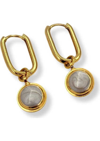 Ivory Frame No:1 Altın Kaplama Küpe fiyatları