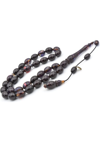 Hakan Turan Imzalı Beyzi Kesim Koyu Renkli Sıkma Kehribar Tesbih fiyatları