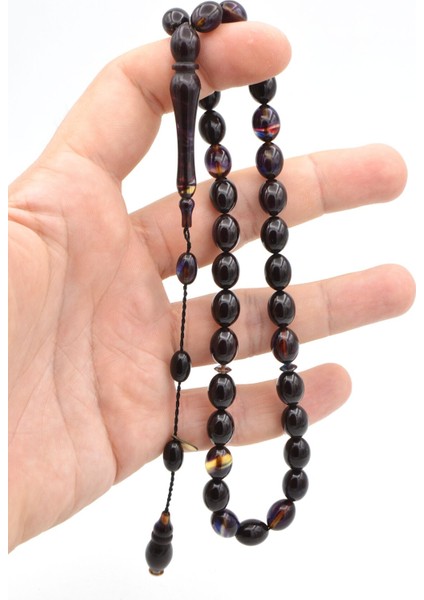 Hakan Turan Imzalı Beyzi Kesim Koyu Renkli Sıkma Kehribar Tesbih fırsatları