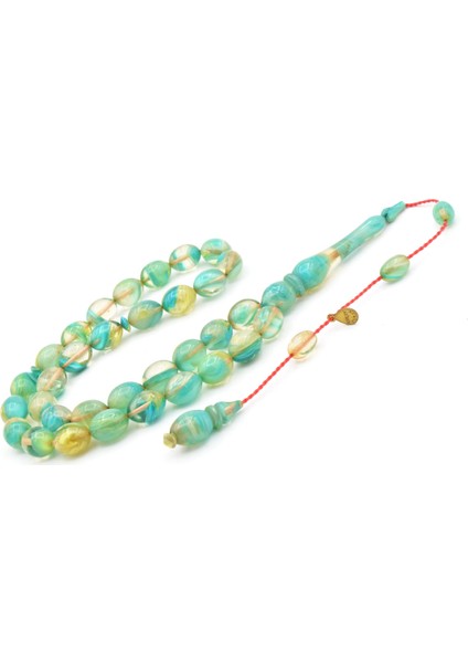 Hakan Turan Imzalı Beyzi Kesim Hareli Mavi Sıkma Kehribar Tesbih fiyatları