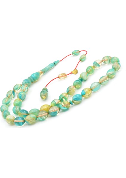 Hakan Turan Imzalı Beyzi Kesim Hareli Mavi Sıkma Kehribar Tesbih modelleri