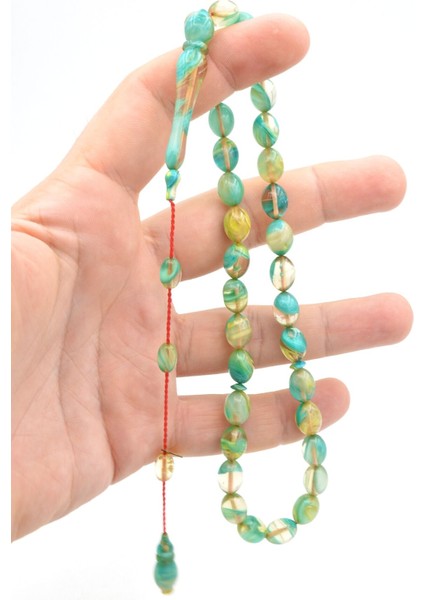 Hakan Turan Imzalı Beyzi Kesim Hareli Mavi Sıkma Kehribar Tesbih fırsatları