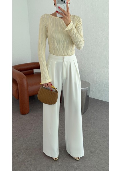 Kendinden Desenli Sarı Bluz fiyatları