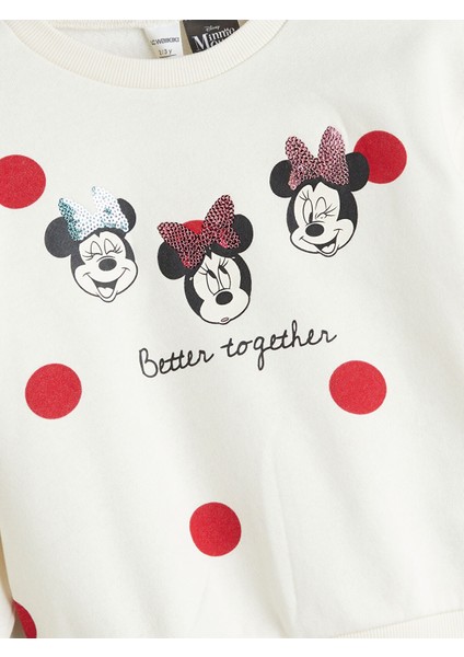 Yeni Sezon Kalın Minnie Mouse Baskılı Kız Çocuk Sweatshirt fırsatları