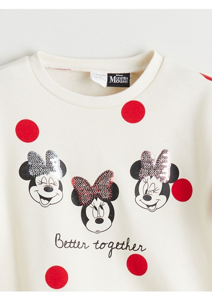 Yeni Sezon Kalın Minnie Mouse Baskılı Kız Çocuk Sweatshirt indirimleri