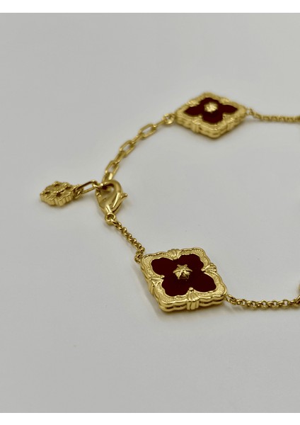 Vivienne No:1 Bordo Çelik Bileklik modelleri