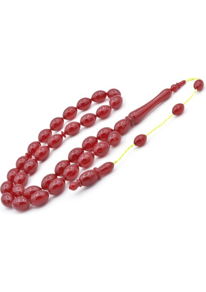 Hakan Turan Yapımı Beyzi Kesim Vişne Rengi Sıkma Kehribar Tesbih fiyatları