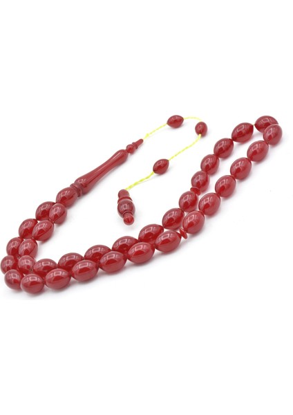 Hakan Turan Yapımı Beyzi Kesim Vişne Rengi Sıkma Kehribar Tesbih modelleri