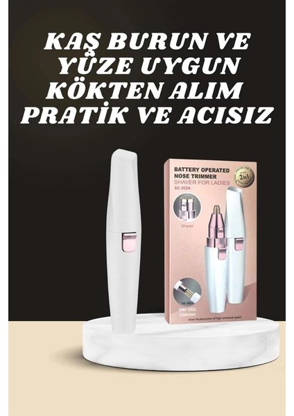 Kulak Burun ve Yüz Epilasyon Aleti ve Yüz Masaj Aleti Ikili Cilt Bakım Seti