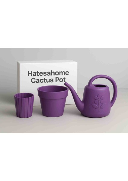 🌸 Hatesahome Cactus Pot 3’lü Premium Saksı Seti – Lüks ve Modern Dokunuş