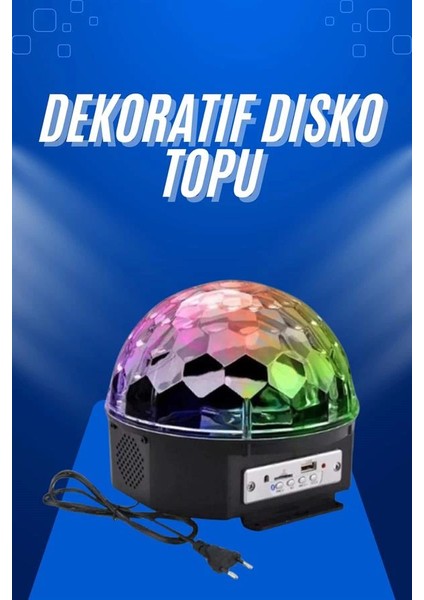 Küre Disko Topu Müzik Çalar Renkli Lazer Işıklı Bluetooth Disko Parti Işığı Kumandalı fiyatları