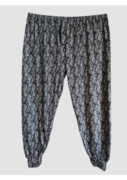 Kadın Bayan Battal Büyük Beden Viskon Süet Kumaş Bel Lastikli Eşofman Pijama Altı Pantolon Bol Rahat Kalıp 60 Ile 90 Kiloğrama Kadar Olur Standart Beden