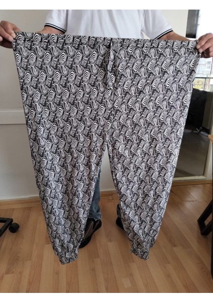 Kadın Bayan Battal Büyük Beden Viskon Süet Kumaş Bel Lastikli Eşofman Pijama Altı Pantolon Bol Rahat Kalıp 60 Ile 90 Kiloğrama Kadar Olur Standart Beden fiyatları