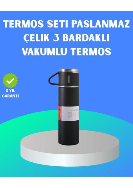 304 Çelik Termos Seti | 2 Bardaklı, 500 Ml, Uzun Süre Isı Koruma