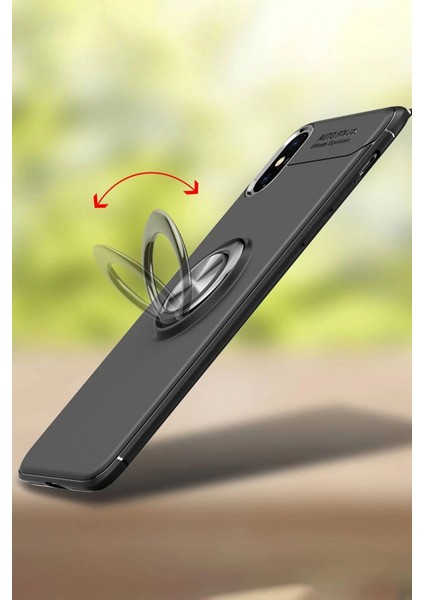 iPhone Xs Max Kılıf Range Yüzüklü Silikon - Siyah modelleri