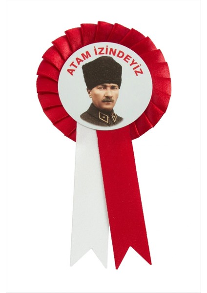 Atam Izindeyiz Yaka Rozeti Kokartı