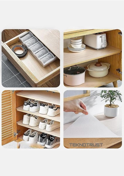 Mutfak Kaydırmaz Şeffaf Raflık Kaymaz Dolap Içi Çekmece Örtüsü Pvc 45X300 cm Koruyucu Eva Kalın modelleri