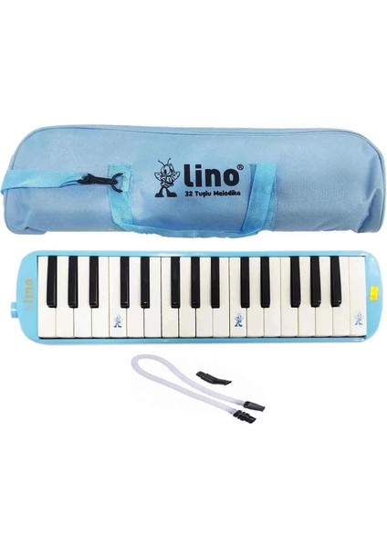 Lino 32 Tuşlu Bez Çantalı Melodika Pastel Mavi