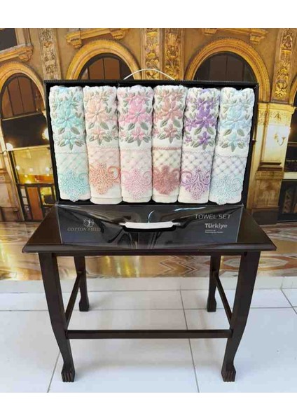 %100 Pamuklu 50×90 Ağır Nakışlı Güpürlü Lüx Kutulu Çeyizlik El ve Yüz Havlusu fırsatları