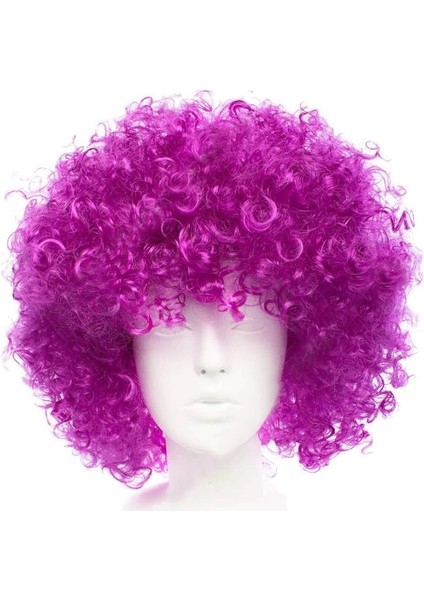 Koyu Mor Violet Renk Afro Bonus Parti Peruğu