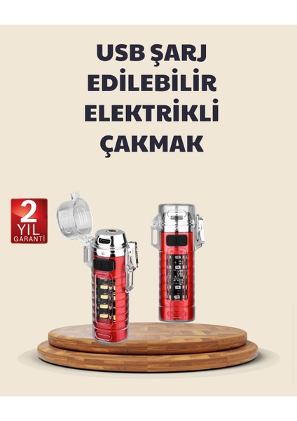 Kamp ve Outdoor Için Çok Amaçlı Çakarlı Elektronik Çakmak