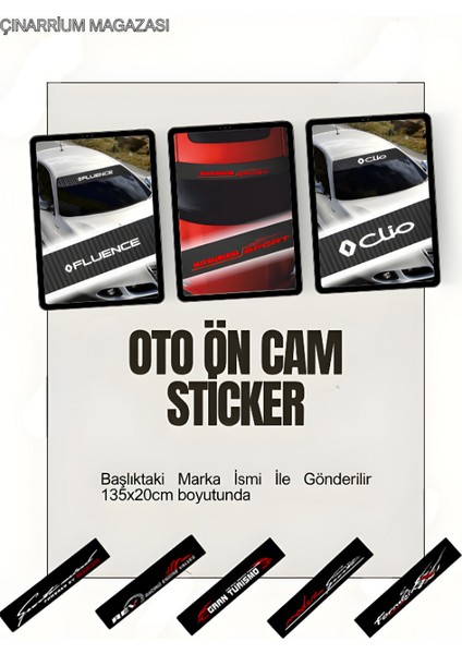 Chevrolet Corvette Oto Ön Cam Kaliteli Sticker Yerli Üretim 135X20 Karbon fiyatları