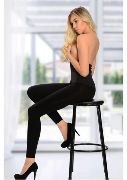 Kadın Siyah Agraflı Yüksek Bel Korse Tayt 5520 modelleri