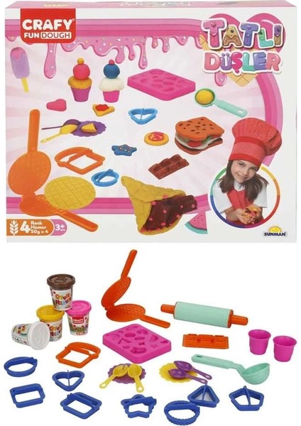 Crafy Tatlı Düşler Oyun Hamuru Seti 200 G 22 Parça