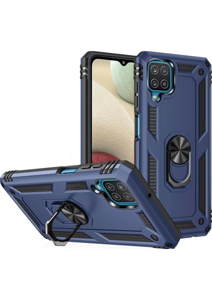 Samsung Galaxy A22 Kılıf Sofya Yüzüklü Silikon Kapak - Lacivert fiyatları