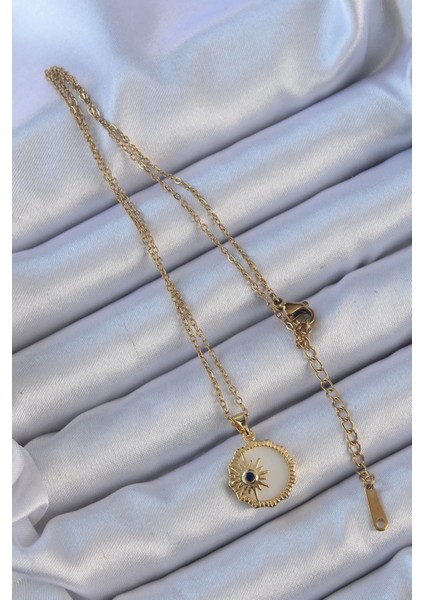 Bfs 316L Çelik Altın Renk Zirkon Taşlı Mineli Kutup Yıldızı Kolye fiyatları