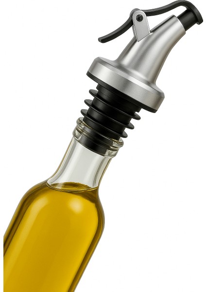 🏷️ Paslanmaz Çelik Otomatik Yağlık Başlığı – Sızdırmaz, Kapatılabilir Tıpa, Şık Metal Kapaklı Yağ ve Sirke Dökücü Aparat