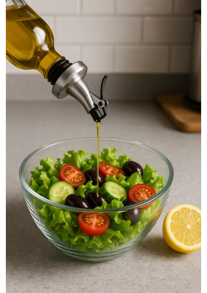 🏷️ Paslanmaz Çelik Otomatik Yağlık Başlığı – Sızdırmaz, Kapatılabilir Tıpa, Şık Metal Kapaklı Yağ ve Sirke Dökücü Aparat fiyatları