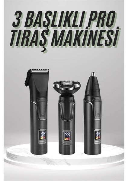 Dijital Göstergeli 3 Başlıklı Tıraş Makinesi Islak Kuru Lazer Öncesi Günlük fiyatları