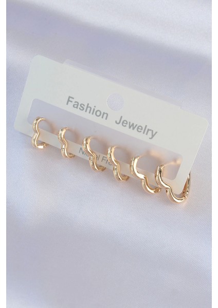 Bfs Pirinç Gold Renk Kalp Model Küpe Seti fiyatları