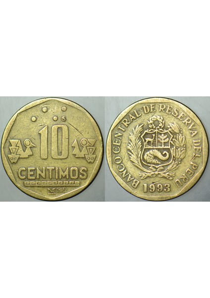 Peru 10 Centimos 1993.